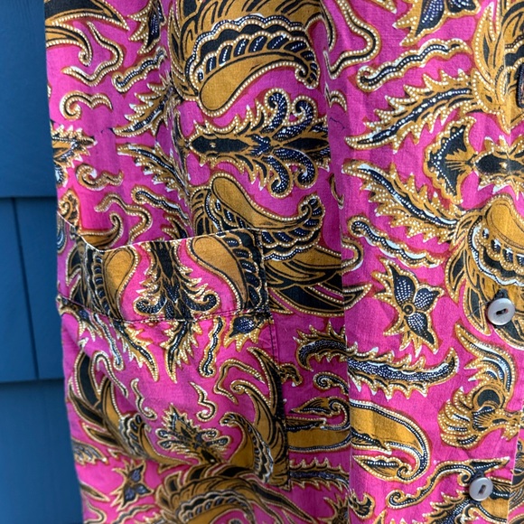 Vintage Pink and Gold Patterned Dress handmade house coat tunic - Picture 4 of 10